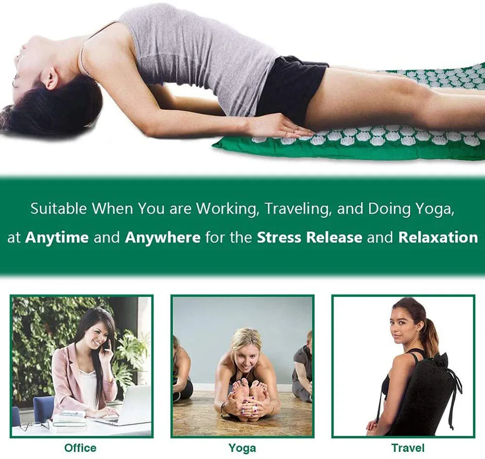 Getinfit Massage Yoga Måtten Akupressur Måtten og Pude Sæt Nakke Fod Massager Smerter, Stress Relief Massage Pad 3