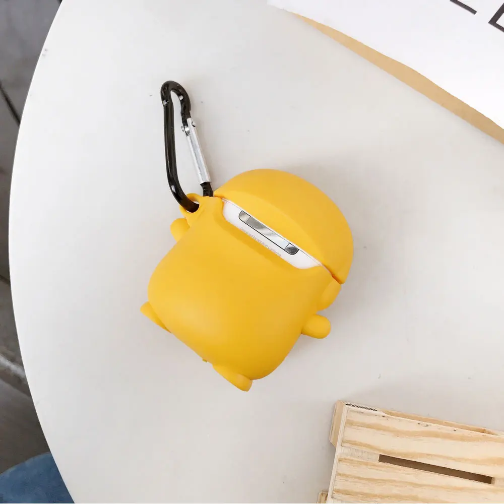 Tegnefilm Silikone Tilfældet for AirPods 1 2 Adventure Time Søde Jake Hunden Hovedtelefon Bluetooth Headset Beskyttende Cover Med Krog 3