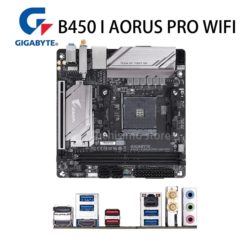 Gigabyte B450 jeg AORUS PRO WIFI Bundkort + CPU AMD Ryzen 5 3600 Bundkort Sæt DDR4 M. 2 B450 Placa-Mae AM4 Mini-ITX 3