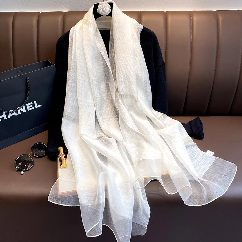 2020 Designer Brand, Kvinder Tørklæde af Silke Tørklæder til Lady Pashmina Sort Hvid Rød Foulard Tørklæde Hijab Hals Tørklæder Sjaler Wraps 3