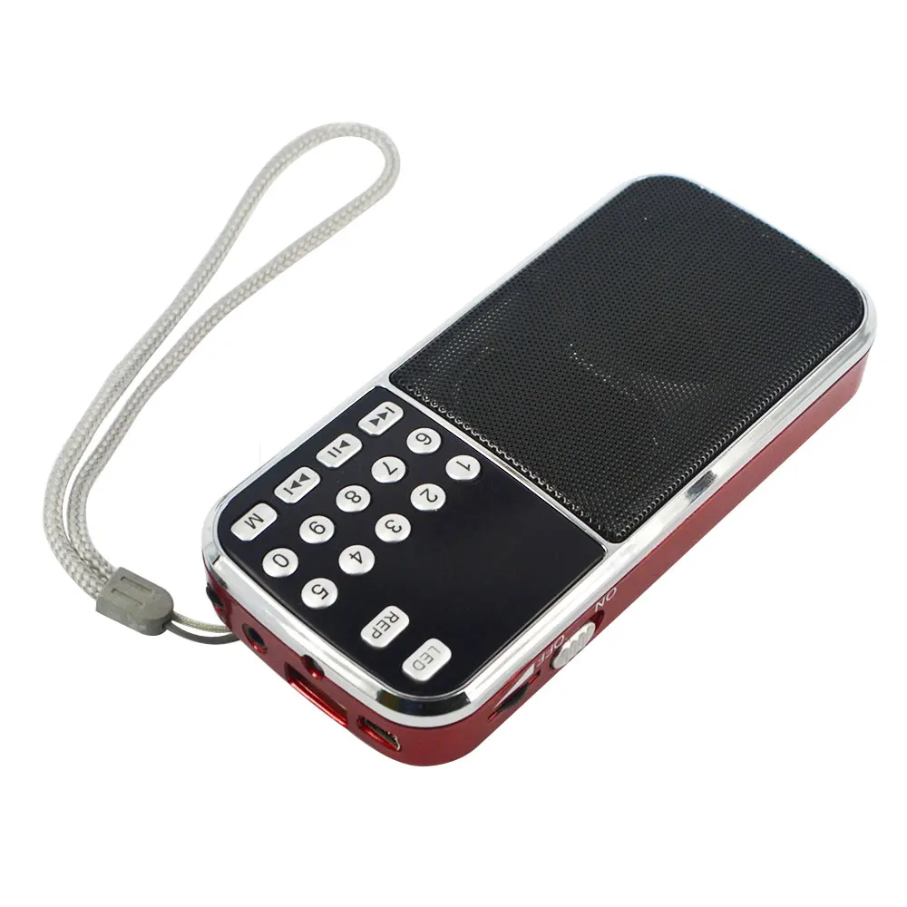 Kebidu Bærbare Højttalere L-088 Mini HIFI Højttaler MP3-Lyd-Afspiller Lommelygte Forstærker Micro SD-TF FM Radio, LED-Blitz lys 3