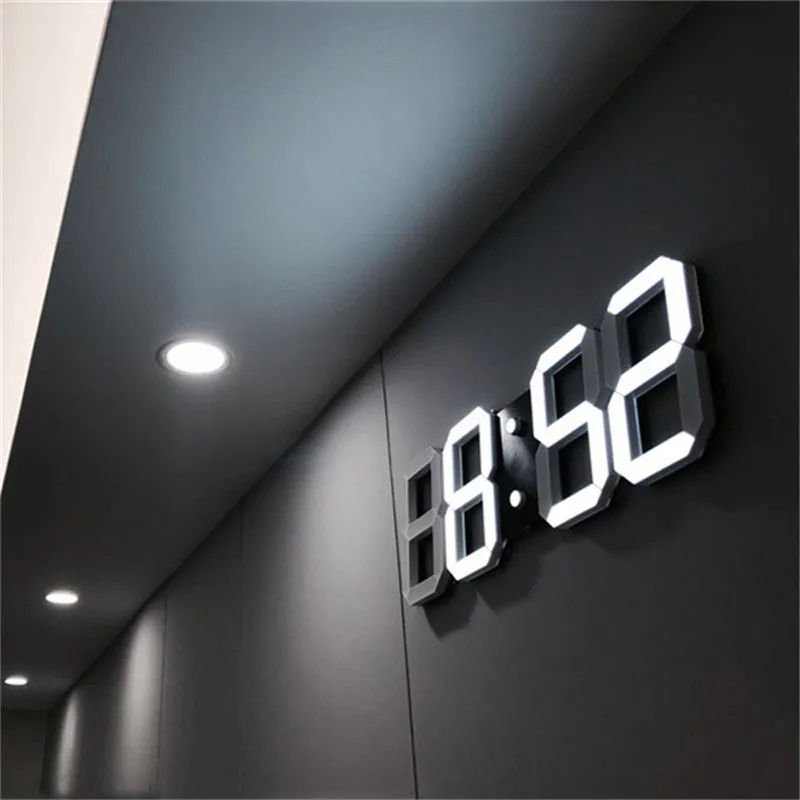 3D LED-vægur Moderne Design, Digitalt Tabel Alarm Nightlight Saat reloj de skrabede Se For Hjem, Stue Dekoration 3