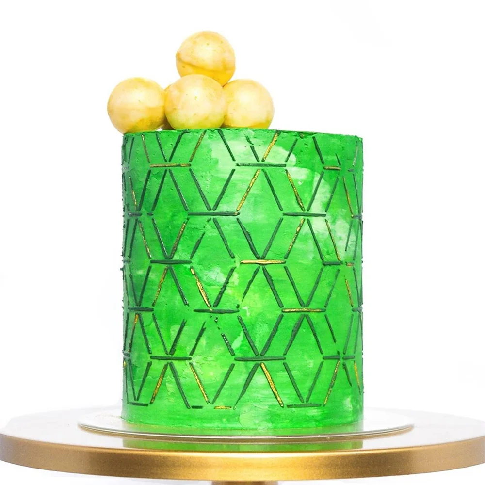 Yueyue Sugarcraft Kage Stencil Geometriske rhombus kage udsmykning værktøjer bryllup kage dekoration fondant kage skimmel 3