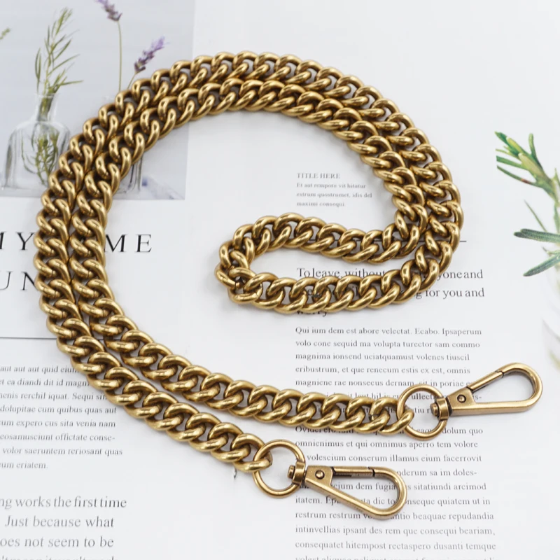 Guld sølv Bronze metal tyk kæde rem til berømte luksus designer brand, håndtaske DIY-Bælte Taske Rem Tilbehør Hardware 3