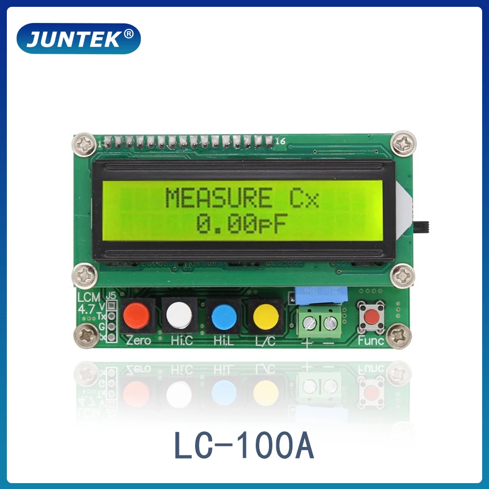 JUNTEK LC-100 A Digital LCD-Kapacitans Induktans Meter LC Meter 1pF-100mF 1uH-100H 3