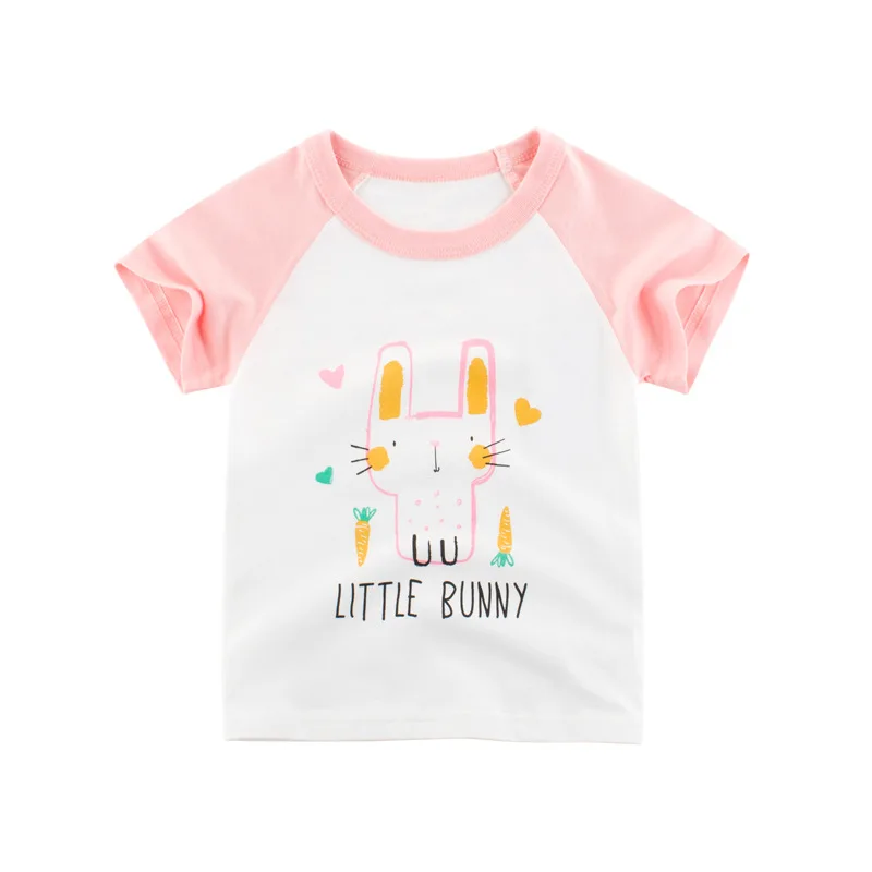 Børn Grils T-Shirts Tegnefilm Print Kids Baby Toppe Kortærmet T-Shirt Børn Cotton Pink T-Shirts T-Shirts Nye Ankommer 2020 3