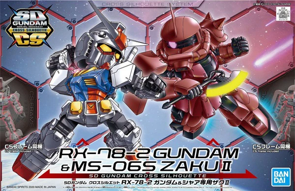 Original BANDAI SD-CS Gundam SDCS RX-78-2 + MS-06S ZAKU II-2 i 1 Sæt Mobile Passer Kids Legetøj 3