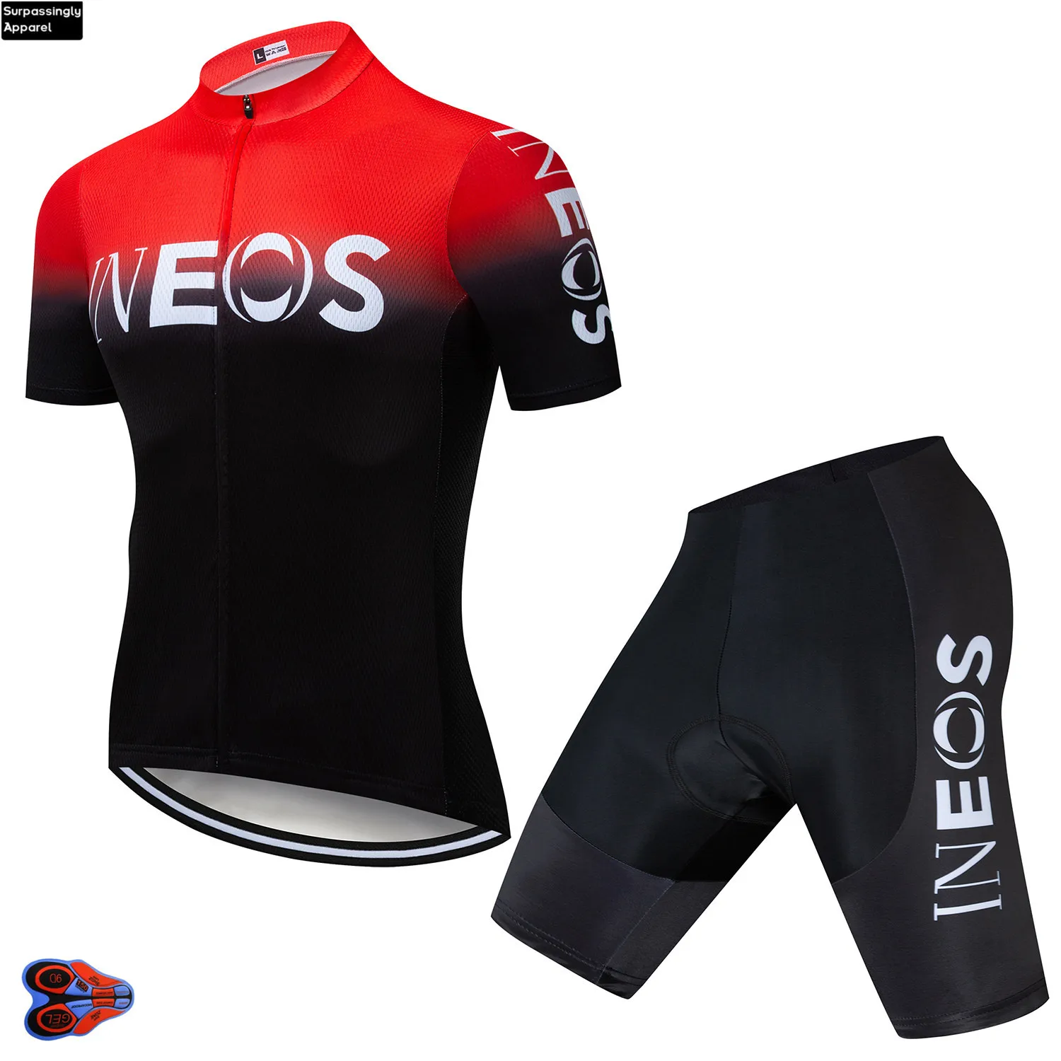 Pro Team INEOS Cykling Jersey Sat Sommeren Racing Cykel Trøje Sæt Mænd Hurtig Tør Åndbar MTB Cykel Cykling Sæt 9D Pad Shorts 3