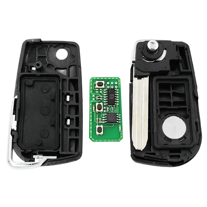 Opgraderet Flip 3 knapper Fjernbetjening key FOB for Toyota Camry Corolla Hilux 433.92 mhz med 4D67-chip, FCC ID : B41TA B42TA TOY43 uncut 3