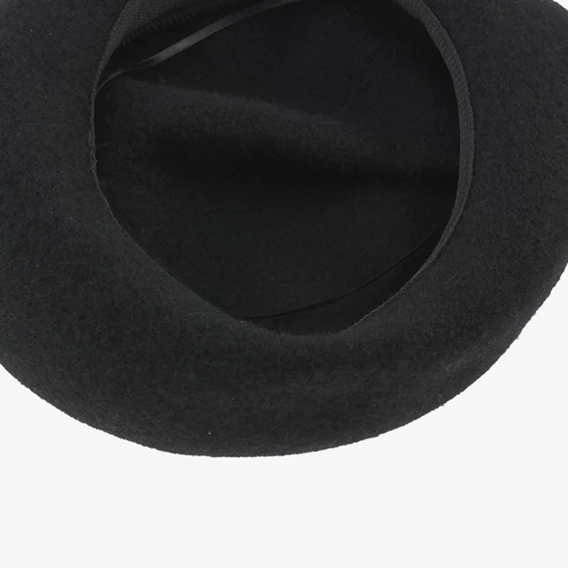Nye Klassiske Kvinder, Uld Vinter Hat Slouchy Rynke-Knappen Beanie Tyk Varm Hat Dame Pige I Fransk Stil, Som Beret Hat Adjuatble 3
