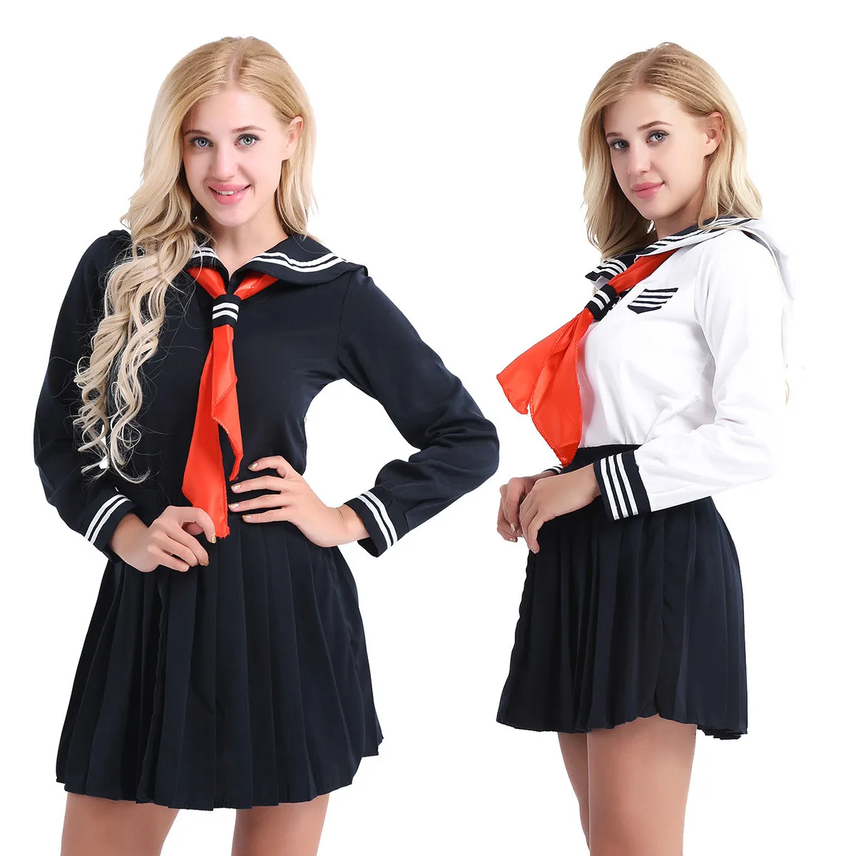 3 Stk/Sæt Japansk Sailor School Uniform Mode Skole Klasse Navy Sailor School Elev, Uniformer for Piger Cosplay Kostume 3