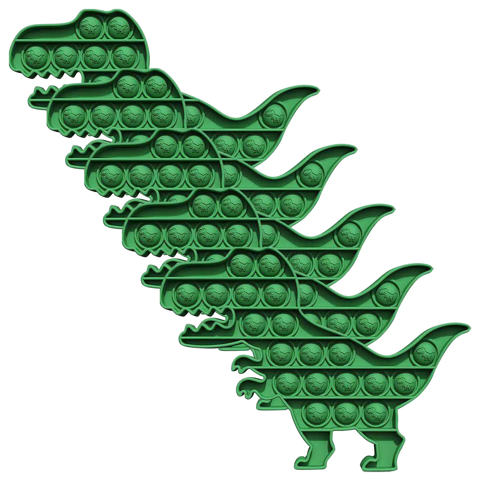 5PC Grøn Dinosaur Push Pop Boble Pille Sensorisk Legetøj Autisme Særlige Behov Stress Reliever Voksne Børn Sjove Antistress-Legetøj 5* 3