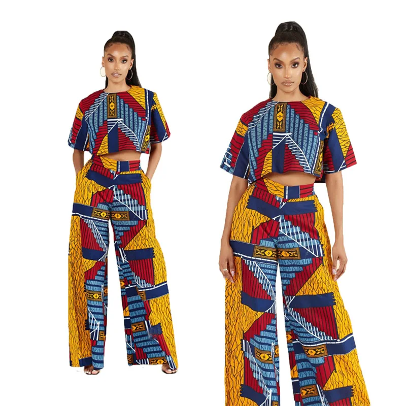 2021 Efteråret Sexet Afrikanske Kvinder Udskrivning af To Stykker, Sæt Top og Nederdel Afrikanske Passer Afrikanske Tøj til Kvinder 3