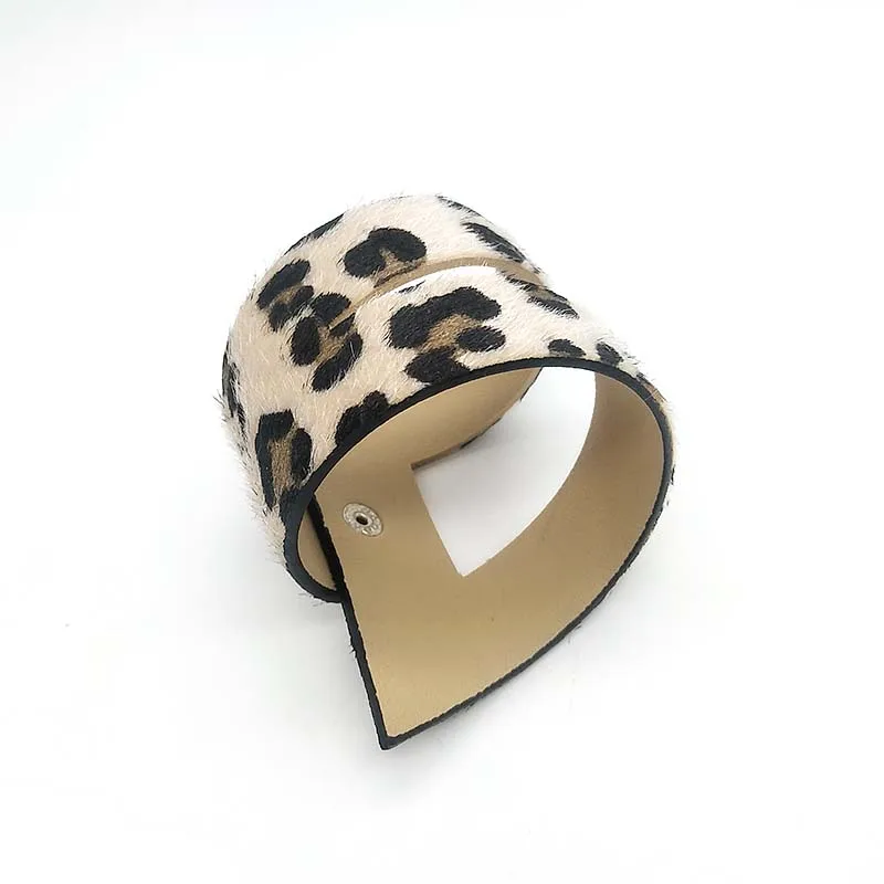 D&D-Nyt Hot Trekant, Cirkel Mode Leopard Print Bredt Læder Armbånd Kvinder Vintage Læder Cool Smykker Engros 3