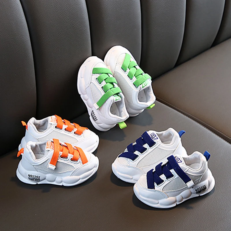 Børn Fritid Sneakers til Børn Hvid Sko Drenge Piger Velcro Sports Sko Mesh Afslappet Baby Buksetrold Sko til Løb sportssko til Barn 3