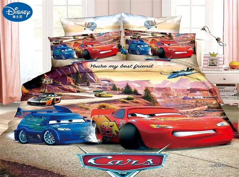 Hjem tekstil Bil Bedding Set Tegnefilm Børn dreng duvet cover sæt seng sæt sengetøj taske, pudebetræk, lagen sove gave 3