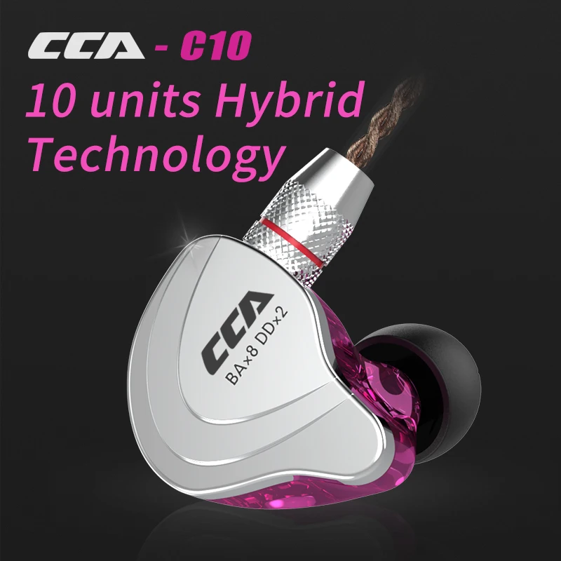 AK Lyd CCA C10 4BA+1DD 10mm Enhed Hybrid 2PIN I Øret Hovedtelefon HIFI DJ Monito Kører Sport Hovedtelefoner Headset Earbud Hovedtelefon 3