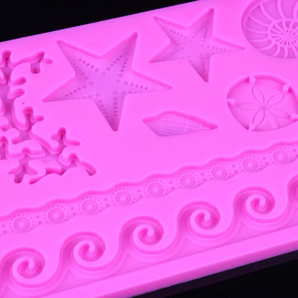 Nye Kreative Undersøiske Verden conch shell mould 3D DIY praktiske wave Star fondant kage dekoration prægning skimmel silikone formen 3