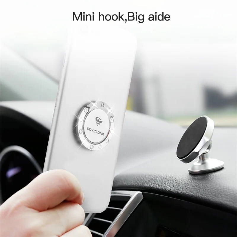 Sølv Handy Greb, Luksus 360 Graders Metal Bling Bling Diamond Tilfælde Finger Ring Holder Kickstand Smartphone Telefon Bilen Stå 3