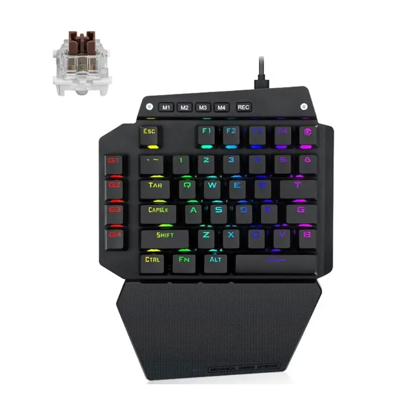 K700 Én hånd Mekanisk Tastatur RGB LED-Baggrundsbelysning Outemu Skifte Makro Definerer 3