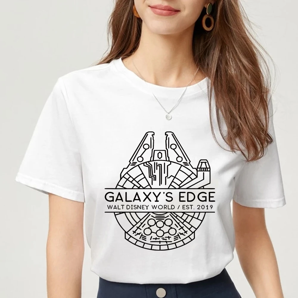 Disney Fashion Søde GALAXY S EDGE Star Wars-Print Kvinder Casual T-Shirt med O-Hals, Korte Ærmer Løs Unisex Tee Top 3