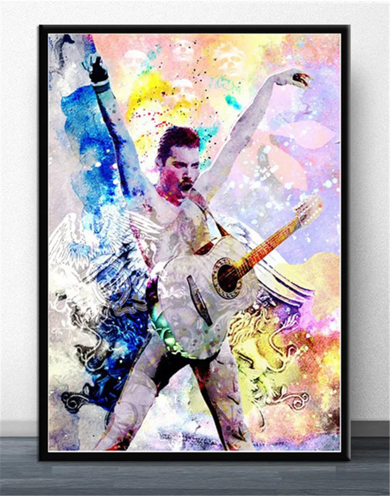 Hot Freddie Mercury Rock Musik Lærred Maleri Plakater Og Prints Væg Billeder Til Stuen Abstrakte Dekorative Hjem Indretning 3
