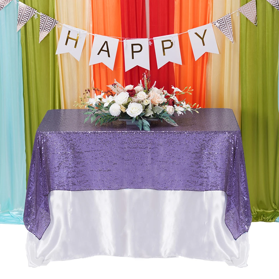 Rektangel Dug Til Bryllup, Fødselsdagsfest Lavendel Dug Home Decor Multi-Farve 3