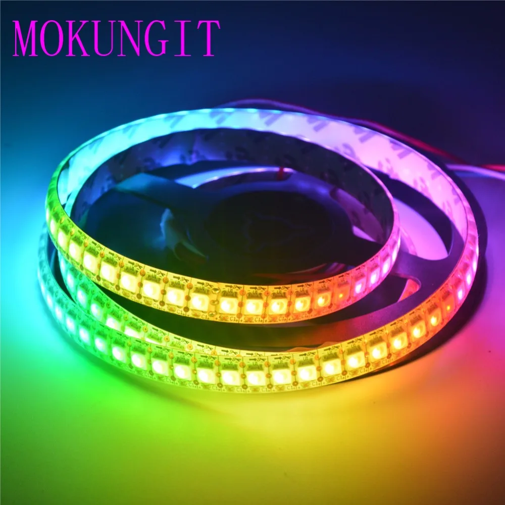 Mokungit 1M SK6812 RGBW RGBWW 144 LEDs/m 5050 SMD Fleksibel Lys Stribe IP20 Ikke Vandtæt IP65 og IP67 tæt Hvid Sort PCB dc 5 v 3