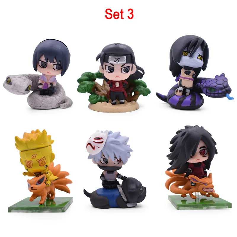 5 Sæt 6stk Naruto PVC-Action Figur Tegnefilm Uzumaki Naruto, Sasuke Haruno Sakura Kakashi Collectible Model Legetøj Gave Til Børn 3