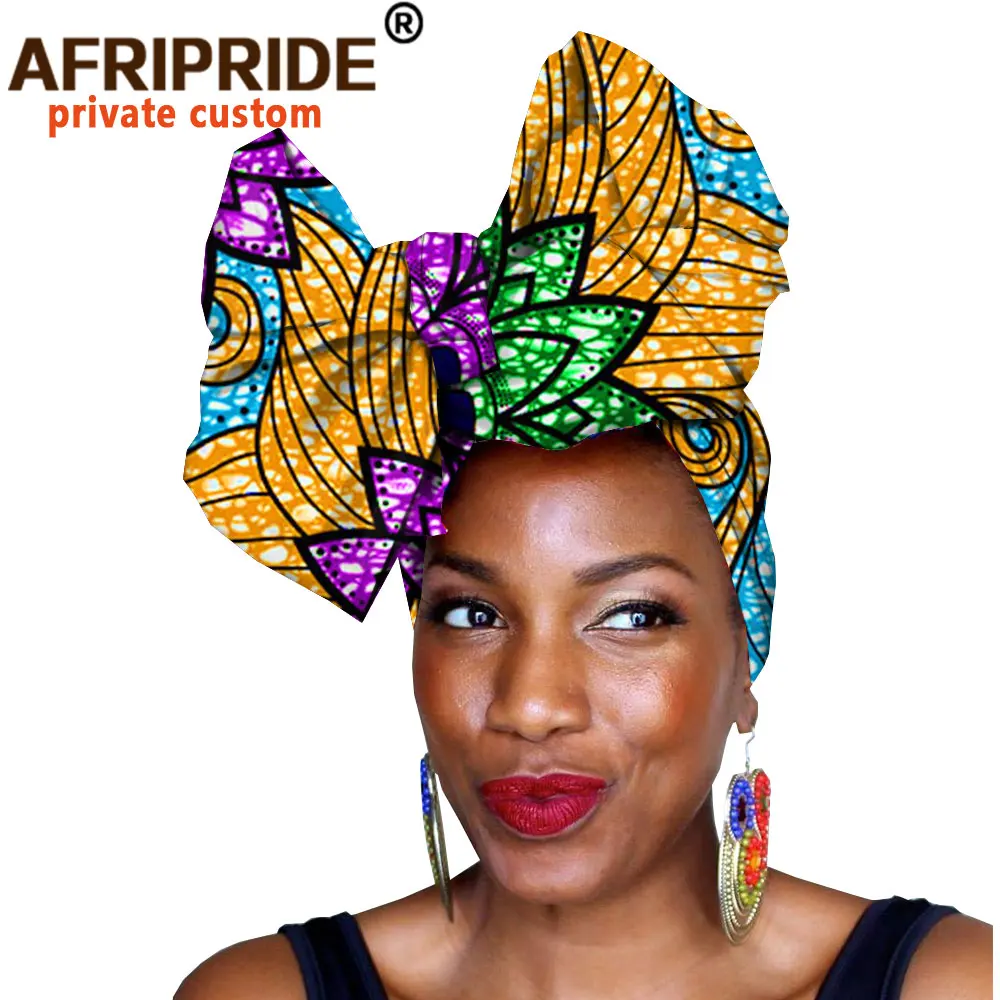 Afrikanske Headwrap Ankara Tørklæde Traditionelle Headtie Tørklæde, Turban Bomuld Wax hoved band scrunchie AFRIPRIDE A19H004 3
