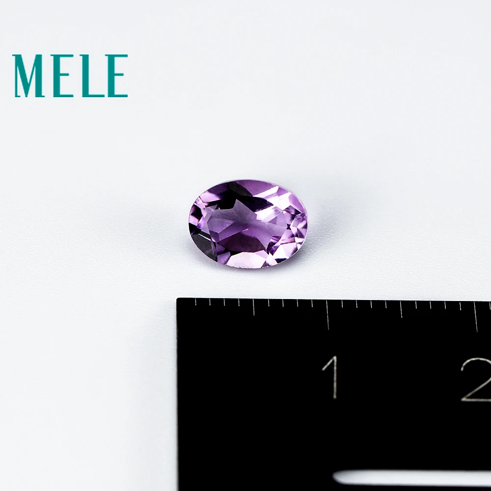 Top kvalitet Brasilien natural amethyst crystal,6X8mm 1.2 ct oval cut smykkesten til smykkefremstilling,DIY løs sten 3