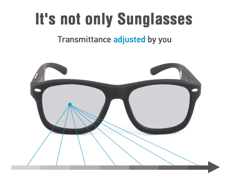 Dæmpning LCD-Solbriller 2019 NYE Originale Designet Solbriller LCD-Polariserede Linser Elektronisk Justerbar Mørke solbriller Mænd 3