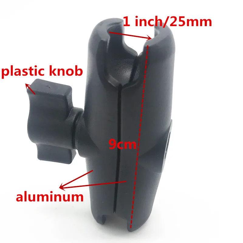 Aluminium 15cm 9.4 cm 9cm 6.1 cm 5,5 cm Lang Dobbelt Stik Arm for 1-Tommer Bolden grundlag for Cell Phone Holder 3