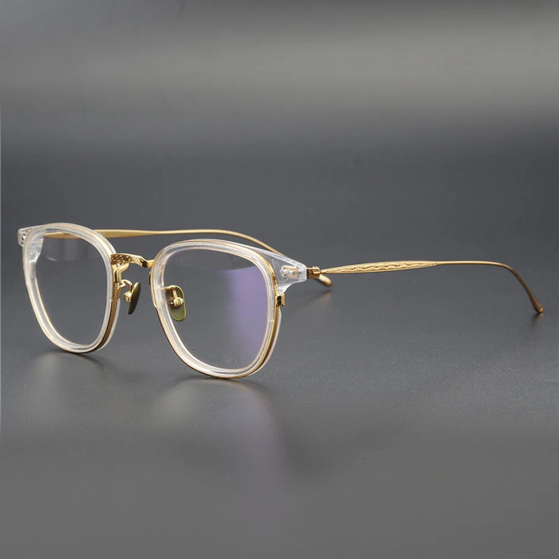 Titanium Gennemsigtige Runde Briller Ramme Mænd Kvinder Vintage-Pladsen Optiske Briller Rammer Nærsynethed Recept Frame Briller 3
