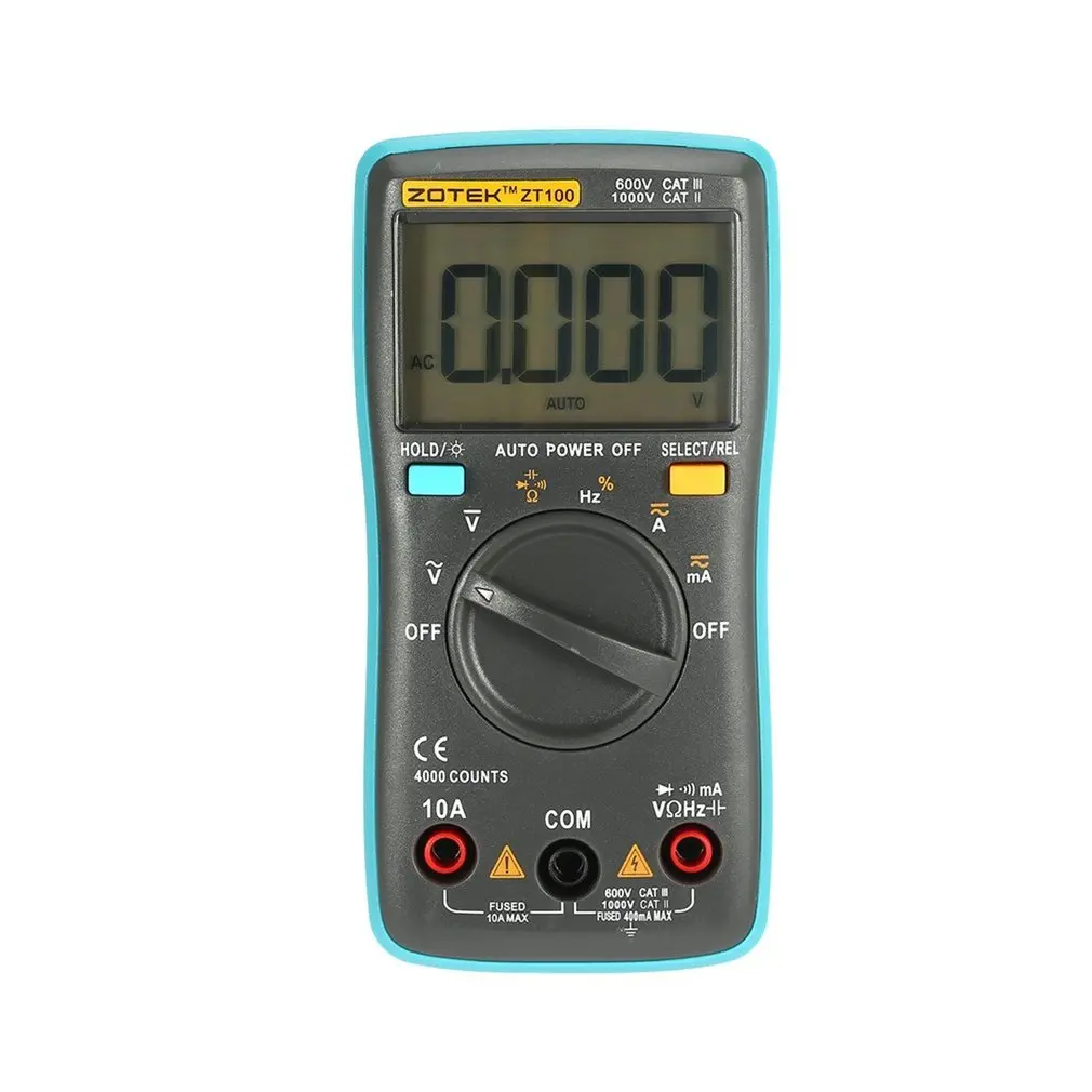 Digital Multimeter ZT98 ZT100 ZT101 ZT102 Amperemeter Voltmeter Modstand Frekvens baggrundslys Meter spænding, Diode, Frekvens 3