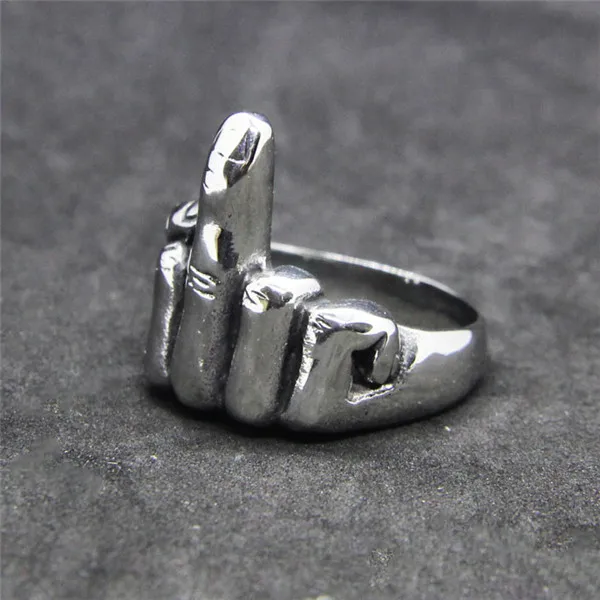 Drop Skib Skarpe FTW Midterste Finger Ring 316L Rustfrit Stål Herre Kvinder Mode Mans Finger Ring 3