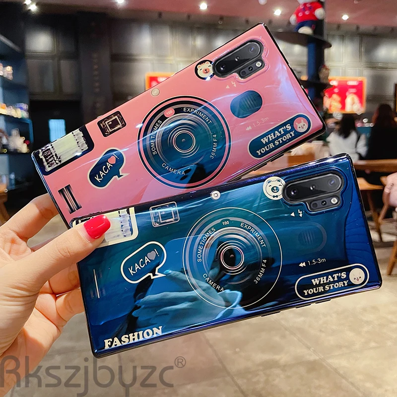 Mode 3D-Kamera Blå Lys Tilfældet For Samsung Galaxy A31 A21 A11 A01 A41 A51 A71 A91 M31 M21 M11 Silicone Soft-Phone Cover 3