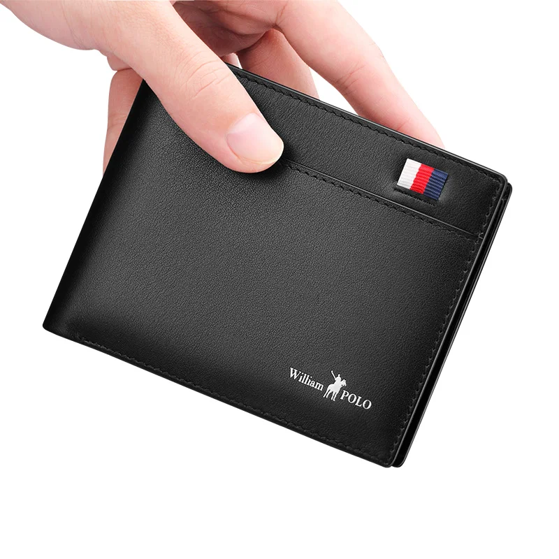 WilliamPolo kort Tegnebog, mens slanke Kredit kortholder i Ægte Læder mini Multi Card Sag Slots Koskind Læder Tegnebogen 3