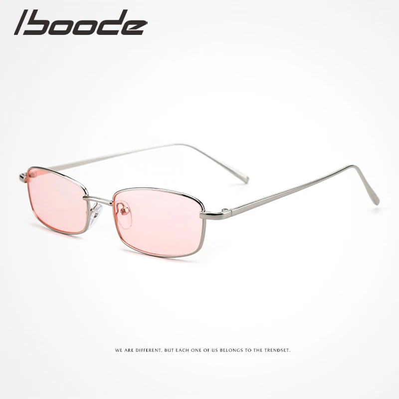 Iboode Retro-Pladsen Pink Solbriller Kvinder Brand Designer Solbriller Til Kvinder Legering Spejl Kvindelige Oculos De Sol Sort 3