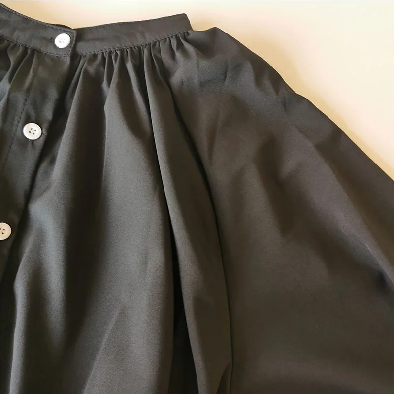 Foråret langærmet T-shirt Solid Black Kontor Damer Elegante koreanske Grundlæggende Løs Kvinder Pullover, Tops Tees Oversize Minimalistiske 3