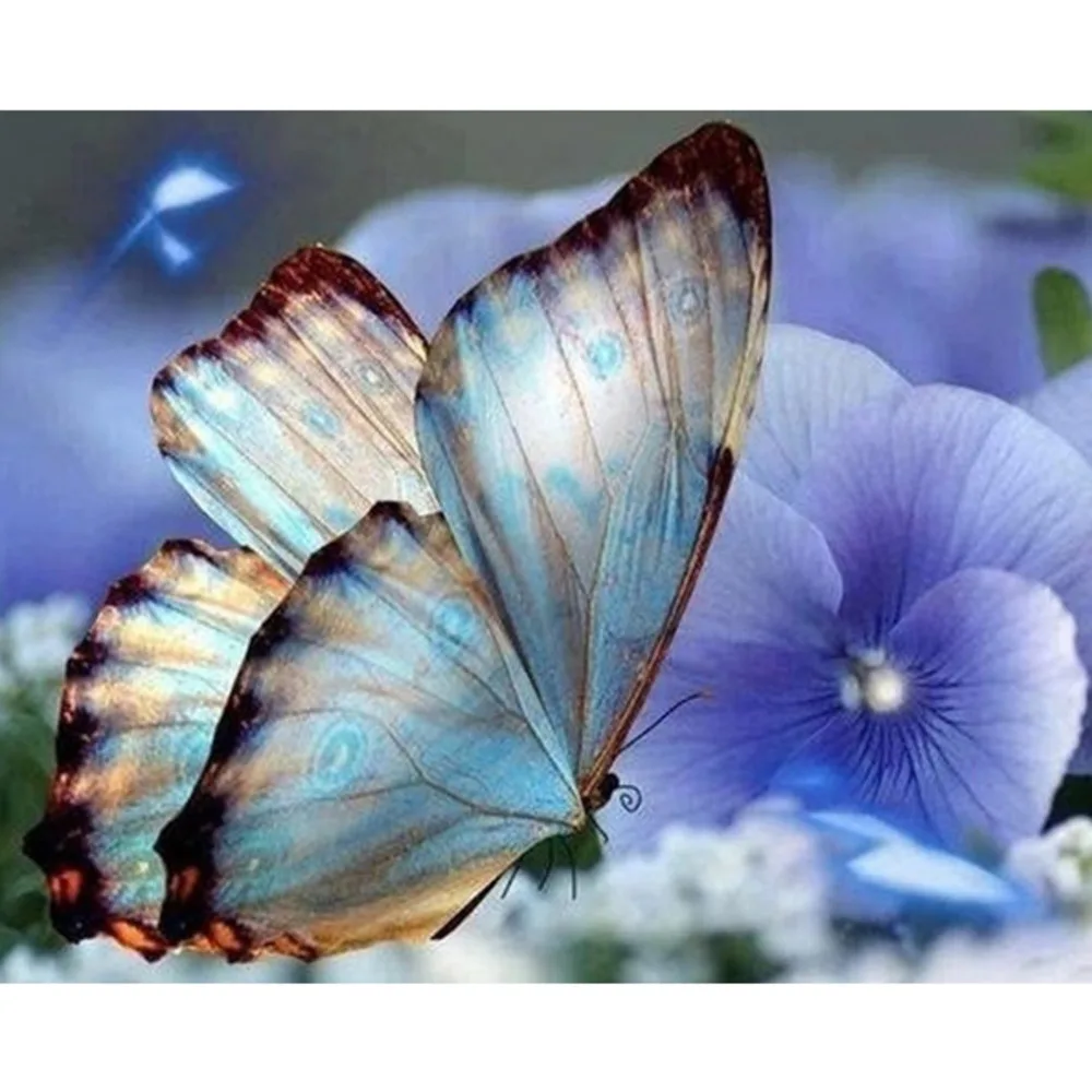 Butterfly Flower Levende Dyr 5D DIY Diamant Maleri Kit Diamant Broderi Mosaik Rhinestone Billede, Lærred, Plakat Engros 3