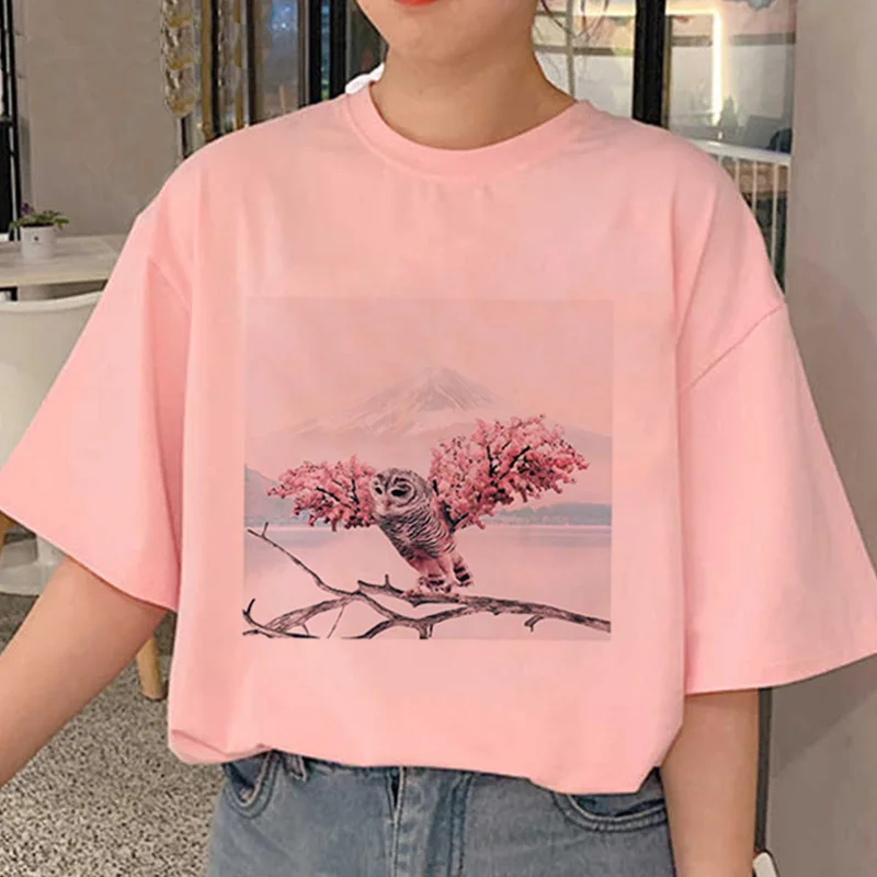 2020 er en Ny Mode Is Sneglen Print T-shirt til Kvinder Harajuku Sommeren Korte Ærmer Lyserød Toppe, T-Shirt Streetwear Afslappet Hyggelig Tshirt 3