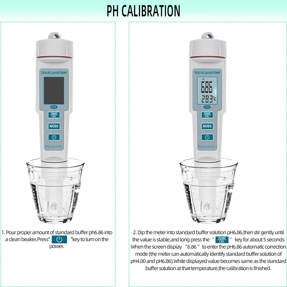 4 i 1 PH TDS EF Temp Måleren Tester PH Digital Water Quality Monitor Værktøjer Vand Filter Renhed Pen med baggrundslys 50%off 3