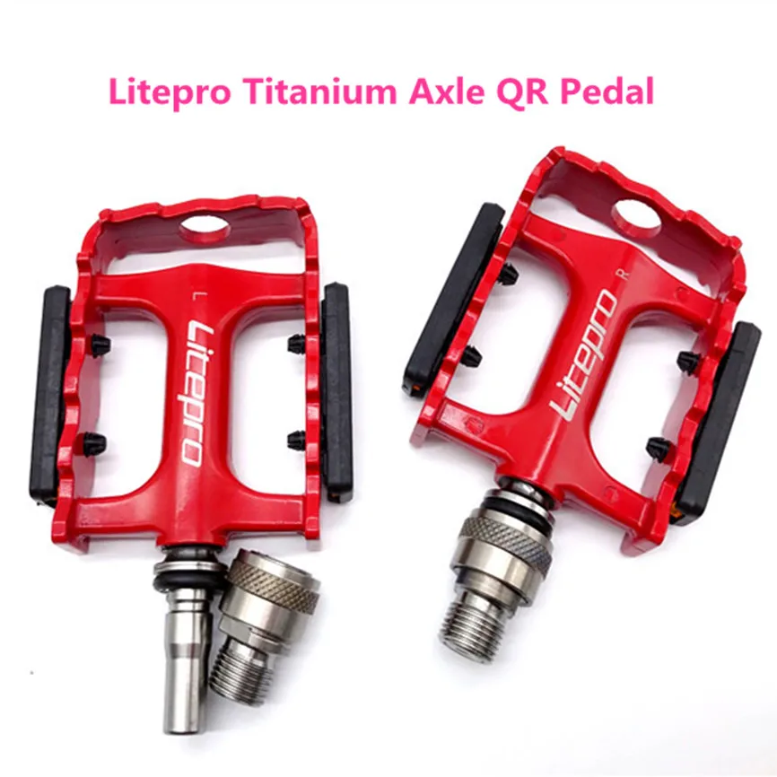 Litepro Foldecykel Titanium Aksel Pedal Til Brompton 3 Forseglet Leje Stål Akse QR-Legering Ultralet Cykel Pedaler 3