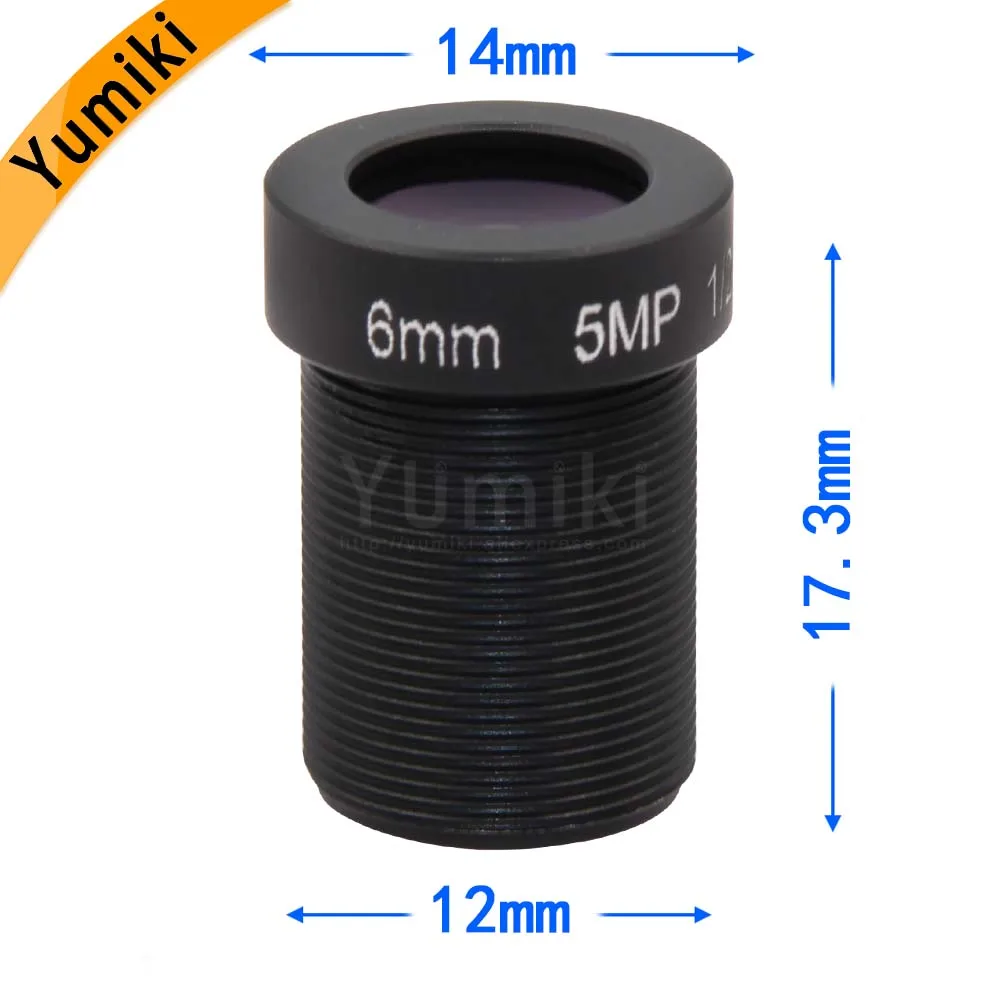 Yumiki 5.0 Megpixel M12 MTV 6mm 5MP HD CCTV Kamera Linse IR HD Sikkerhed Kamera Linse Fast Irisblænder 3