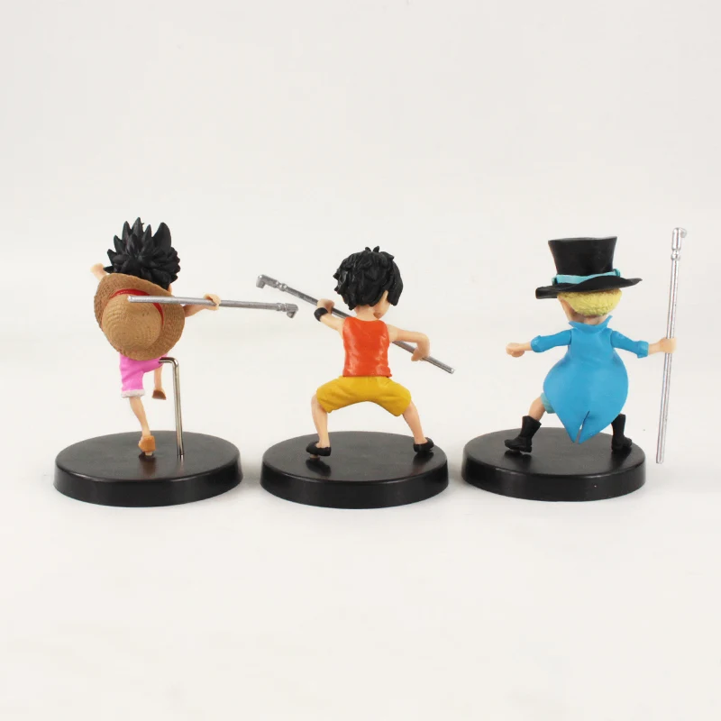 3Pcs/Set Anime i Ét Stykke Tre Brødre Ruffy Sabo Ace Barndom Ver. PVC-Action Figur Model Toy 3