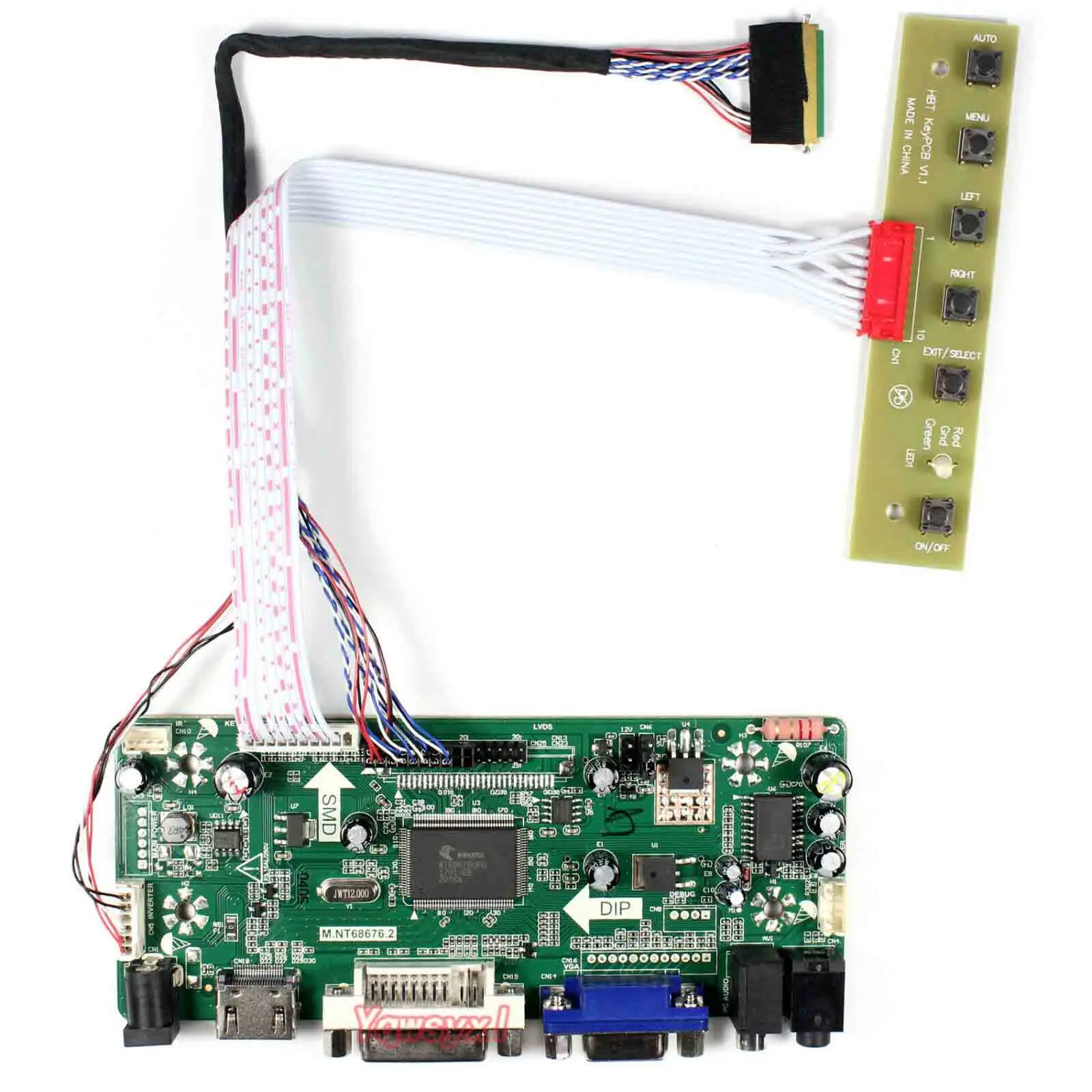 Yqwsyxl Control Board Monitor Kit for LTN173KT02-T01 HDMI+DVI+VGA-LCD-LED-skærm-Controller Board-Driver 3