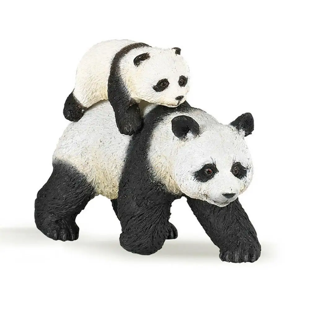 3inch Simulering Panda Og Baby Skov Vilde Dyr Model Wild Life Figur PVC-Legetøj, Dyr, Figurer 50071 Gave Til Børn 3