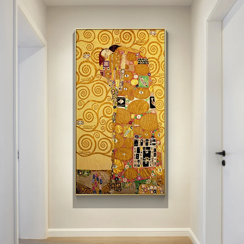 SURELIFE Classic Europe Klimt Abstrakte oliemalerier Print på Lærred Væg Kunst, Billeder, Plakater til stuen Hjem Dekorationer 3