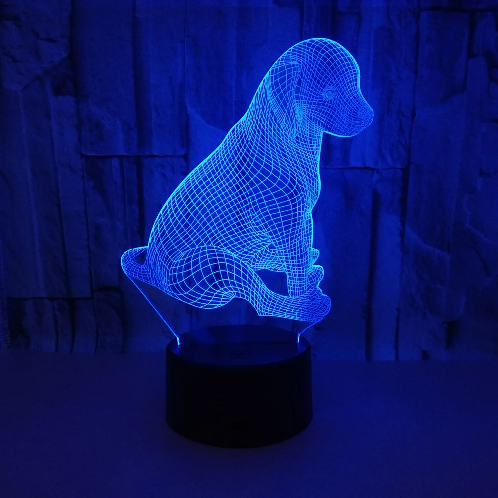 Dyr Hund 3d Nightlight Farverig Touch-led-Lampe Gave Brugerdefinerede Atmosfære 3d-lamper Led-Lampe til børneværelset 3